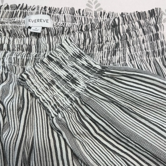 Evereve Sydney Stripe Off The Shoulder Blue & White Flowy Blouse Top Sz S - Picture 6 of 13